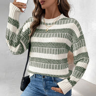 Damen Pullover mit strukturiertem Muster und weitem Schnitt WW