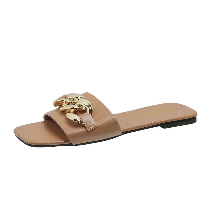Damen Chic Dekorative Slide Sandalen WW