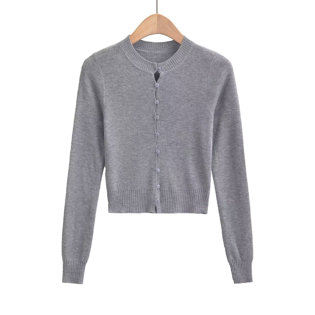Damen Strickjacke mit modischem Rundhalsausschnitt und eleganter Knopfleiste W&W Mode