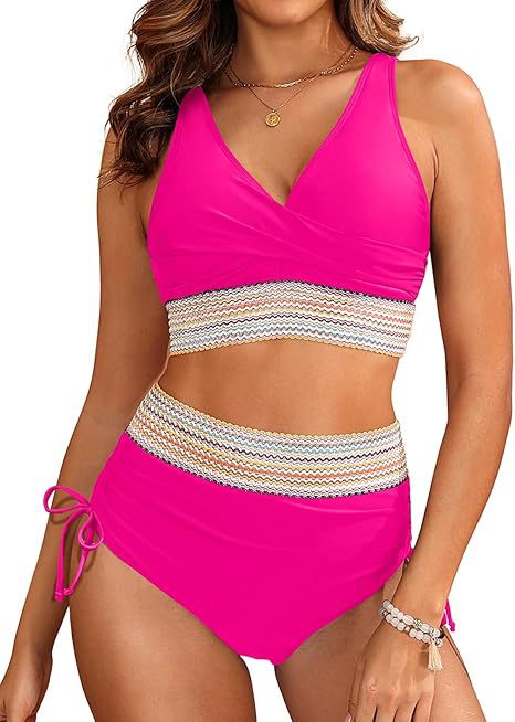 Damen Bikini-Set mit verstellbarem Bund und elegantem Oberteil WW