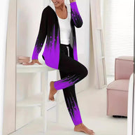 Damen Sportlicher Freizeitanzug mit moderne Farbverlauf-Details WW