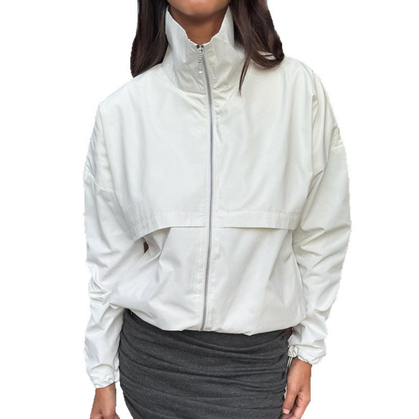 Damen Sportliche Übergangsjacke mit hohem Kragen und weitem Schnitt WW