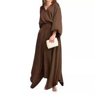 Damen Maxikleid mit weitem Schnitt und eleganten Ärmeln WW