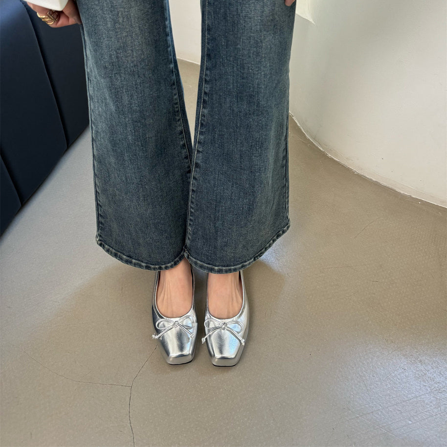 Damen Ballerina-Schuhe mit eleganter Schleifenverzierung und hochwertigem Material WW