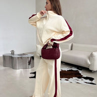 Damen sportlicher Fleece-Hoodie und lässige Hose Set WW