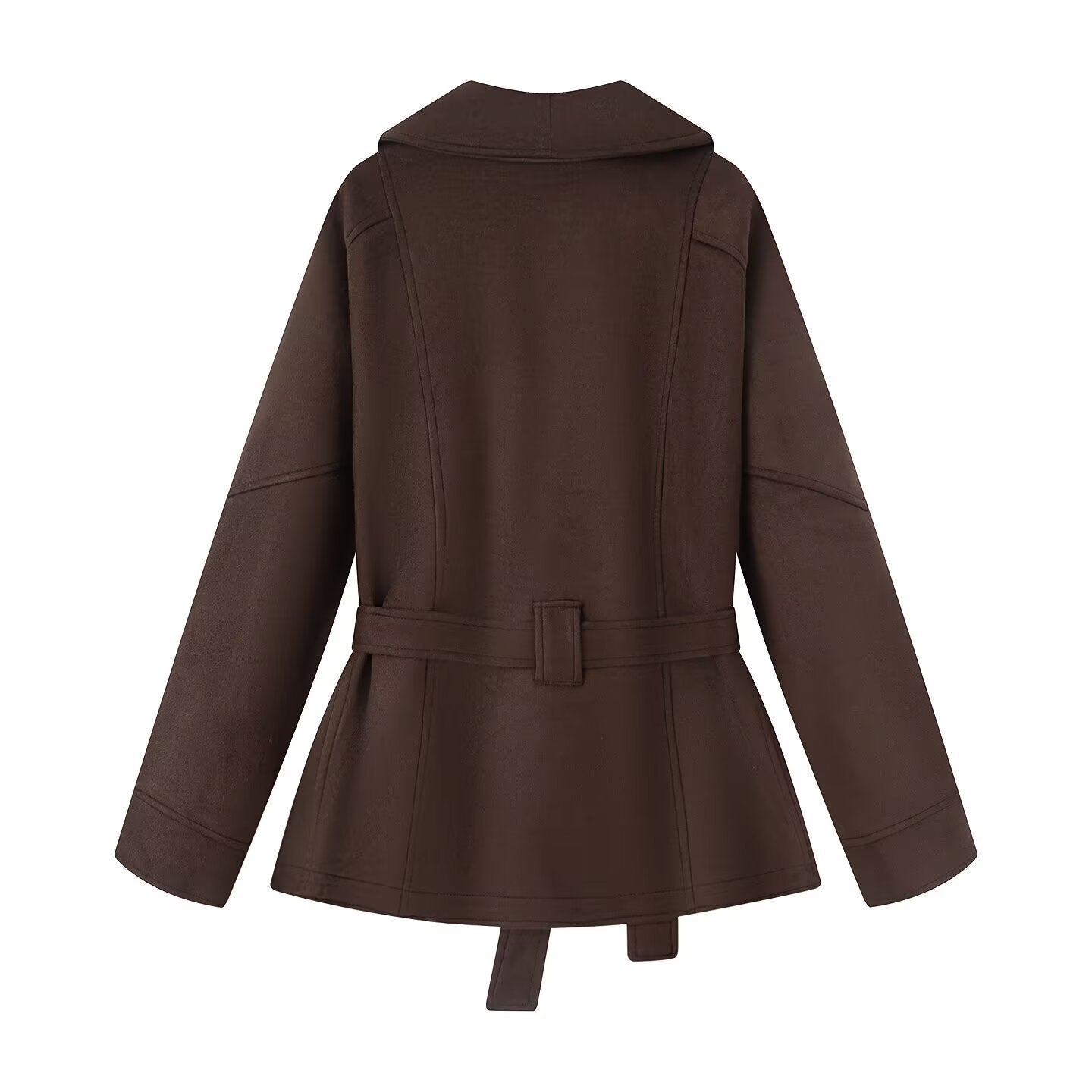 Damen elegante weiche Jacke im Stil eines Blazers mit Taillengürtel WW