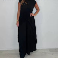 Damen Plissiertes Jumpsuit mit fließendem Schnitt und asymmetrischem Design WW