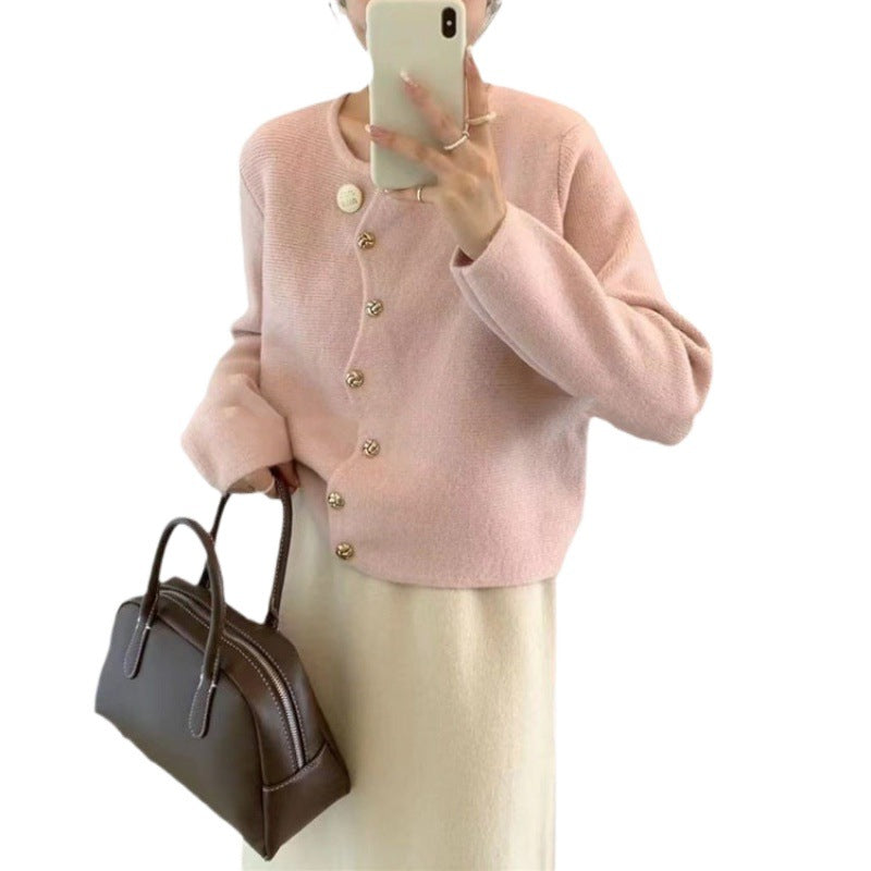 Damen Strickjacke mit eleganten Knopfdetails und weitem Schnitt WW