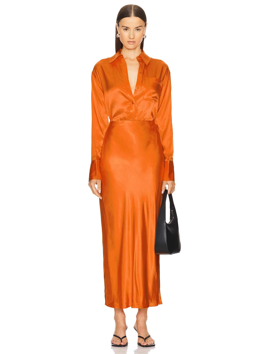 Damen Satinähnliches Abendkleid WW