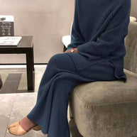 Damen Strickanzug mit weitem Schnitt und stilvollem Rippenmuster WW