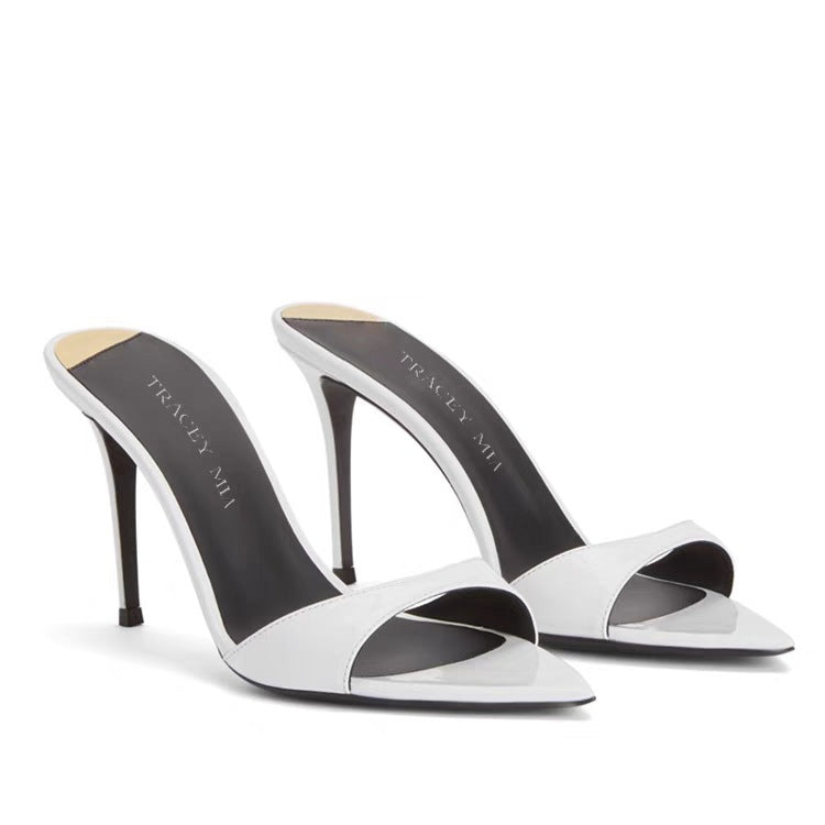 Damen Spitzer Zeh Offene Ferse Stilettos WW