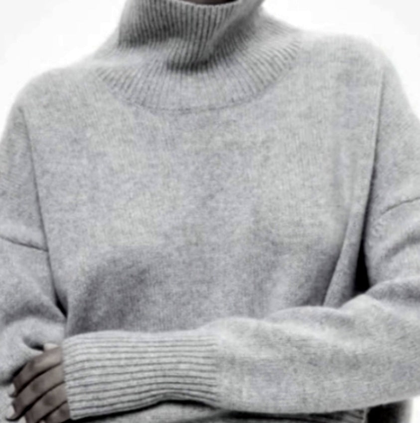 Damen Modischer Rollkragenpullover aus weichem Material WW