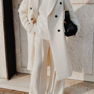 WW | Revers Doppelreiher Slim Fit Einfarbiger Mantel