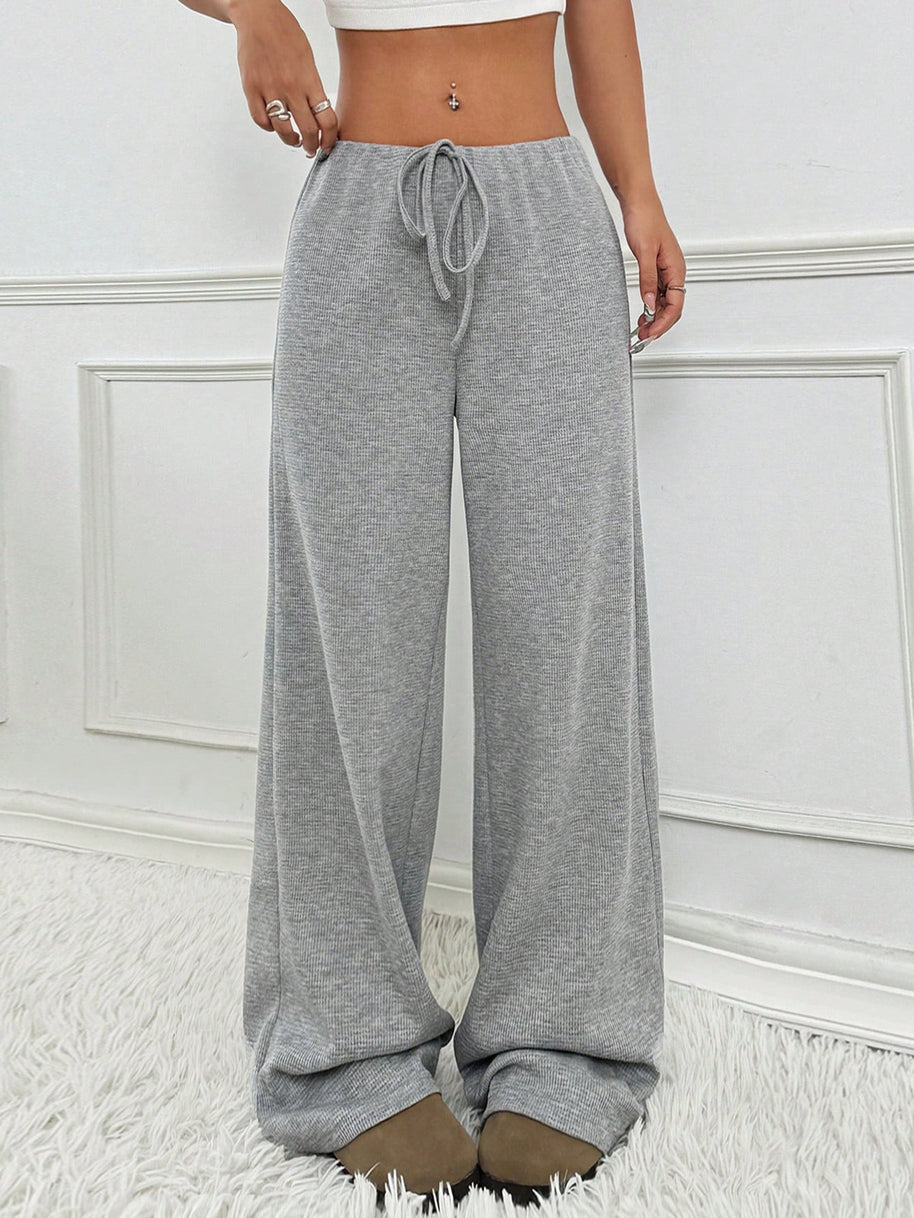 Damen weite Freizeithose mit elastischem Bund und Kordelzug WW