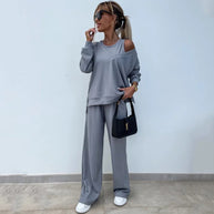 Damen Bequemes und elegantes Lounge-Set mit weitem Schnitt WW