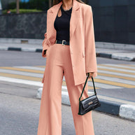 Damen Oversized Blazer und weite Hose Kombination WW