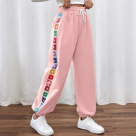 Damen Sportliche Freizeithose mit buntem Streifen WW