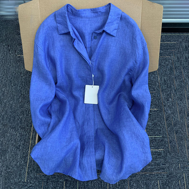 Damen Leichte Bluse aus atmungsaktivem Leinen mit lässigem Schnitt WW