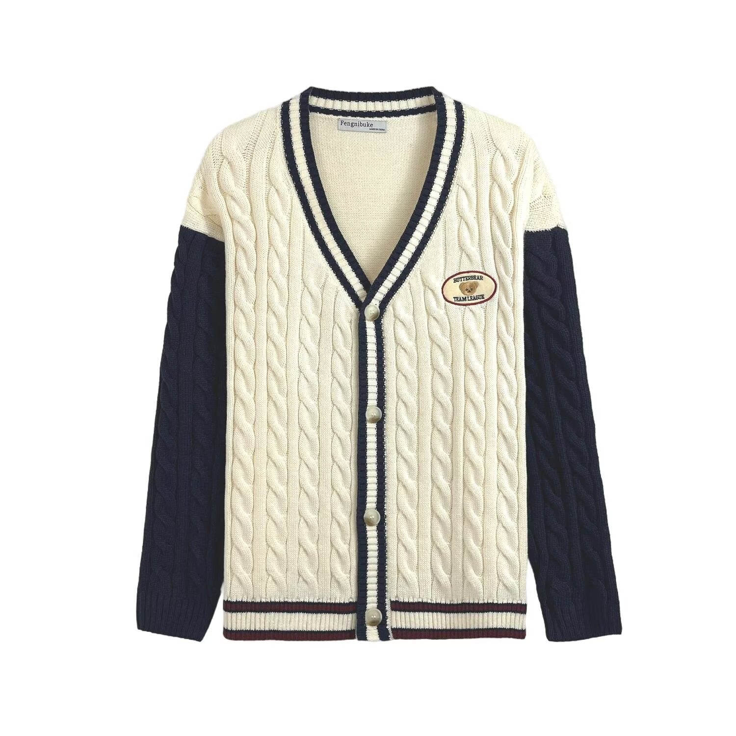 Damen Strickcardigan mit V-Ausschnitt und raffiniertem Muster WW