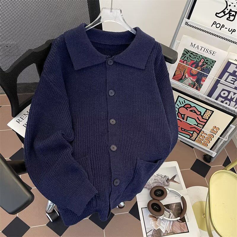 Damen Strickjacke mit übergroßem Schnitt und elegantem Kragen WW