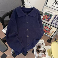 Damen Strickjacke mit übergroßem Schnitt und elegantem Kragen WW