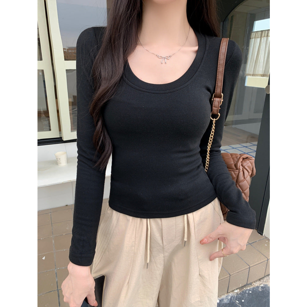 Frau Langarm Basic T-Shirt WW