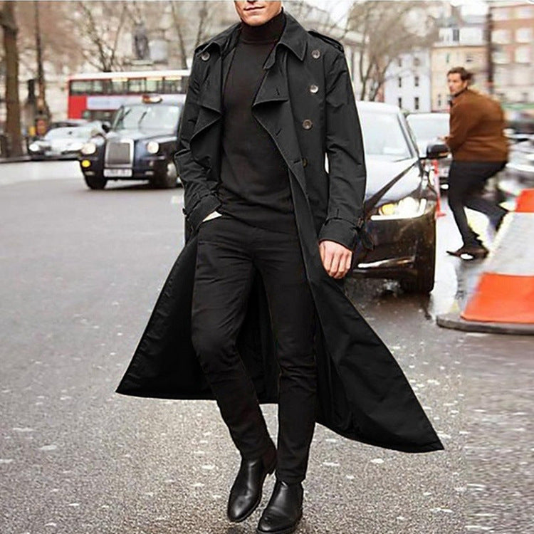 Herren Trenchcoat mit doppelter Knopfleiste und urbanem Design WW