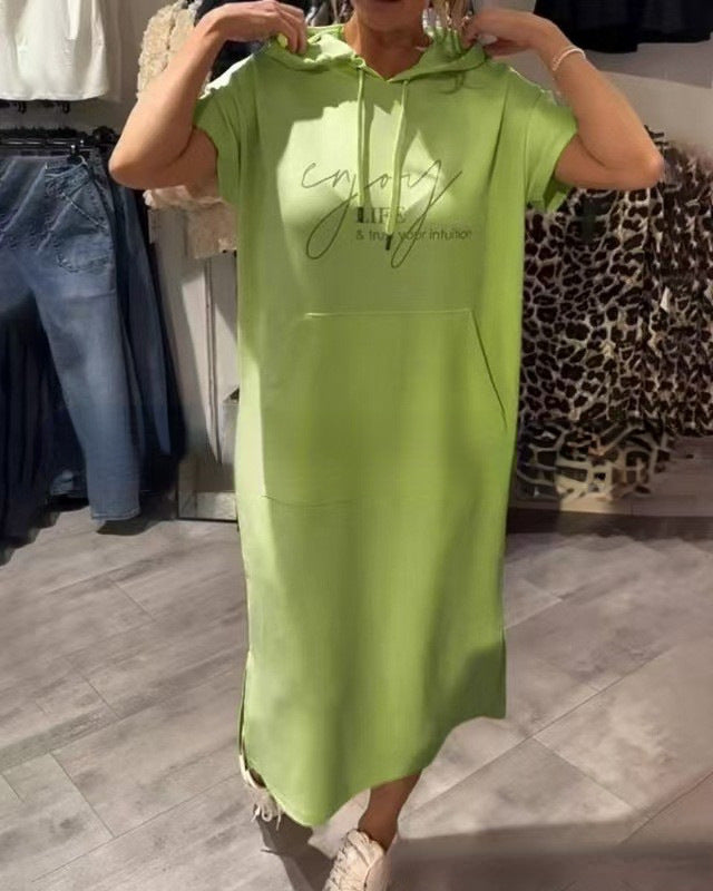 Damen Hoodie-Kleid mit praktischen Einschubtaschen und seitlichen Schlitzen WW