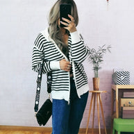 Damen Sportlicher Hoodie mit Streifenmuster und lässigem Schnitt WW