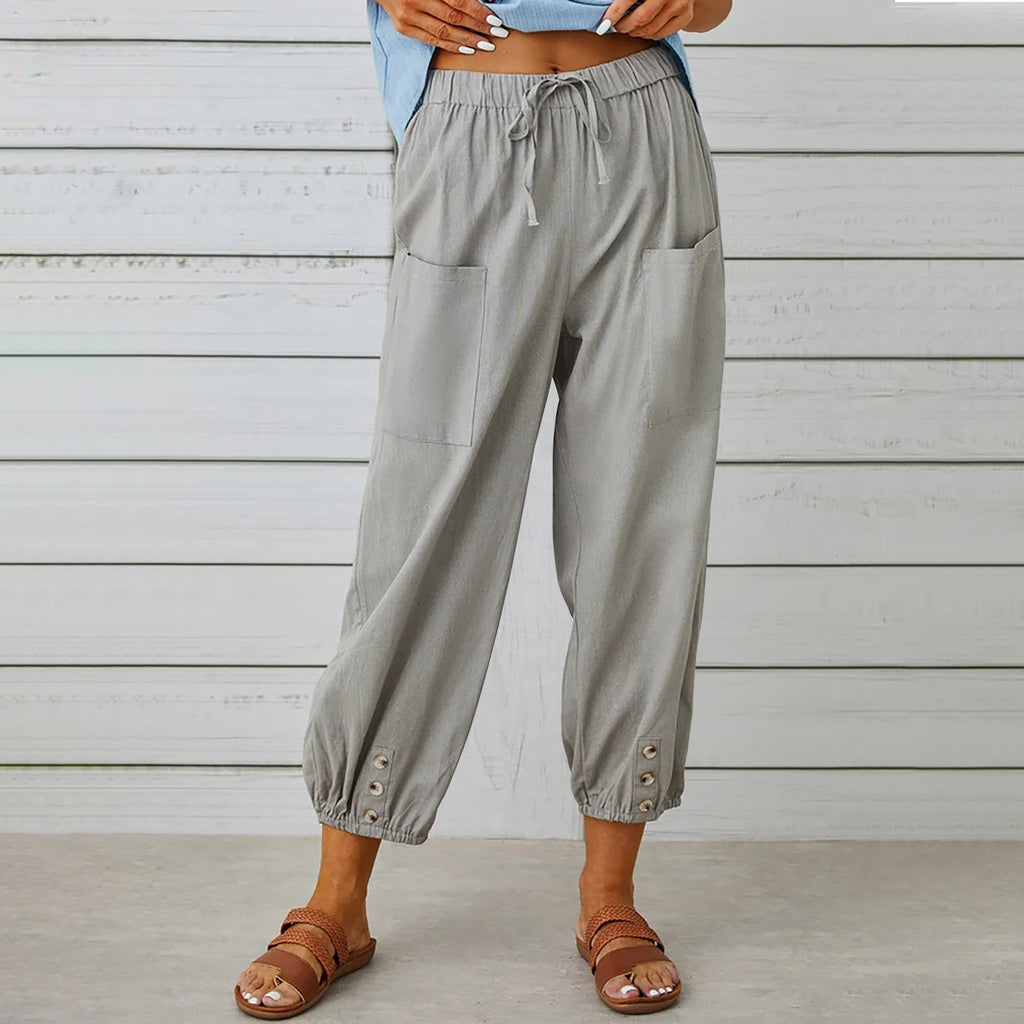 Damen Freizeithose mit elastischem Bund und praktischen Taschen WW