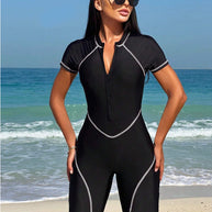 Damen Schwimmanzug mit modischem Reißverschluss und sportlichem Schnitt WW