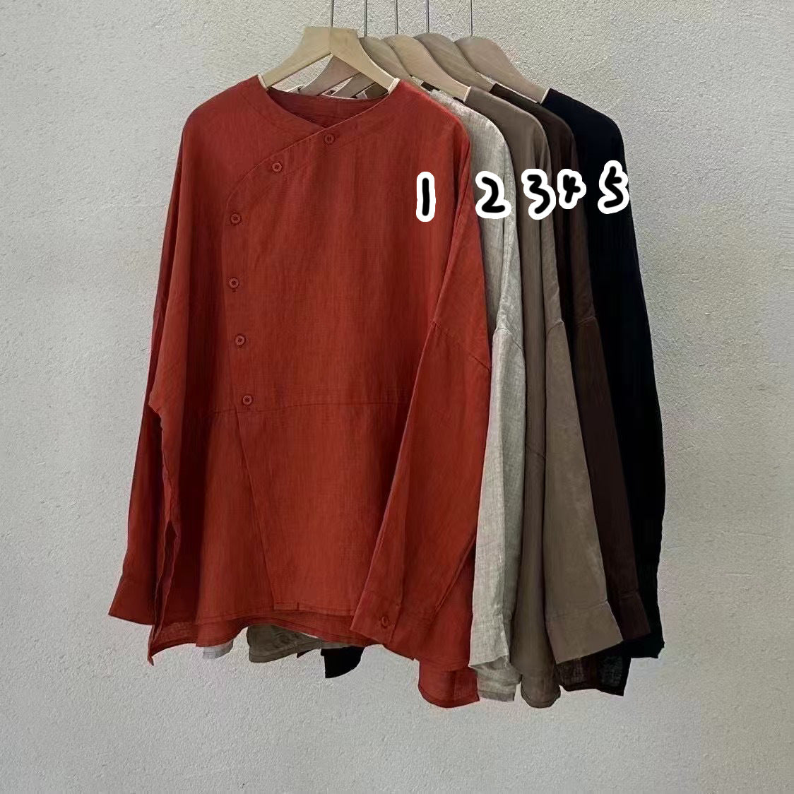 Damen Relaxed Fit Leinen Button-Up Top WW