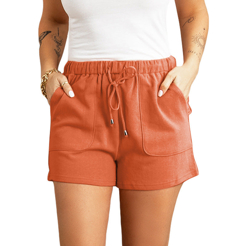 Damen bequeme Sweat-Shorts mit elastischem Bund und praktischen Taschen WW