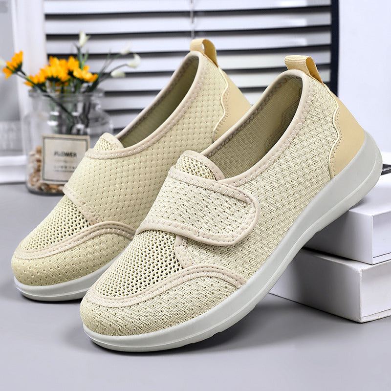 Damen Bequeme und atmungsaktive Slip-On Schuhe mit Klettverschluss WW