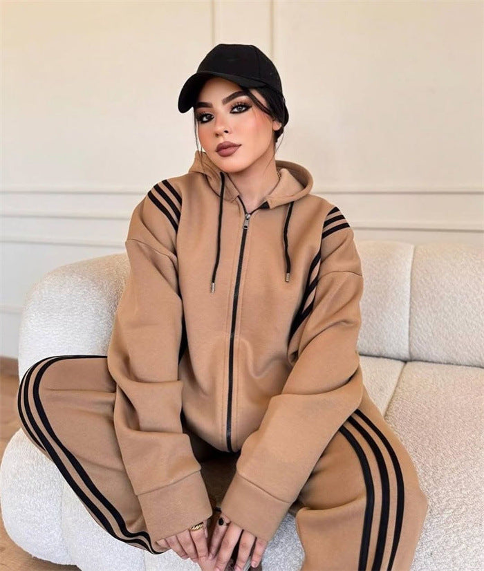 Damen Sportlicher Jumpsuit mit hohem Kragen und seitlichem Reißverschluss WW