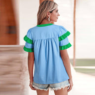 Damen Freizeitbluse mit Rüschendetails und modernen Akzenten WW