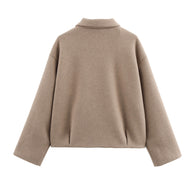 Damen sportliche Jacke mit hohem Kragen und Reißverschluss WW