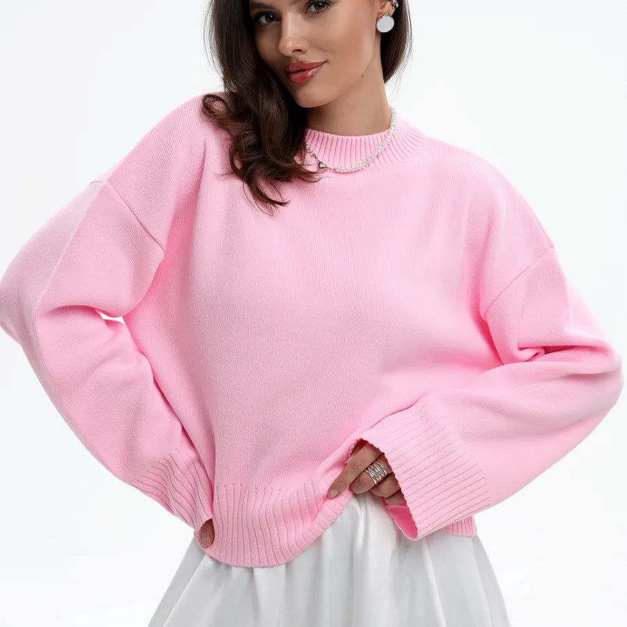 Damen Bequemer Oversized Pullover mit strukturiertem Rippmuster WW
