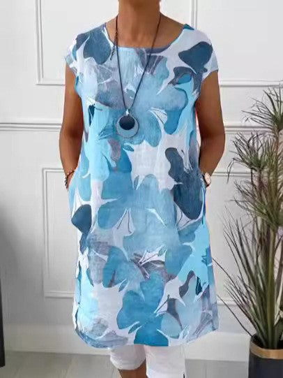 Damen Strandkleid mit floralem Design und praktischen Eingrifftaschen WW