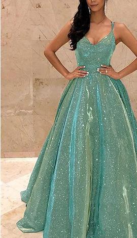 Damen Abendkleid mit schimmernden Akzenten und voluminösem Rock WW