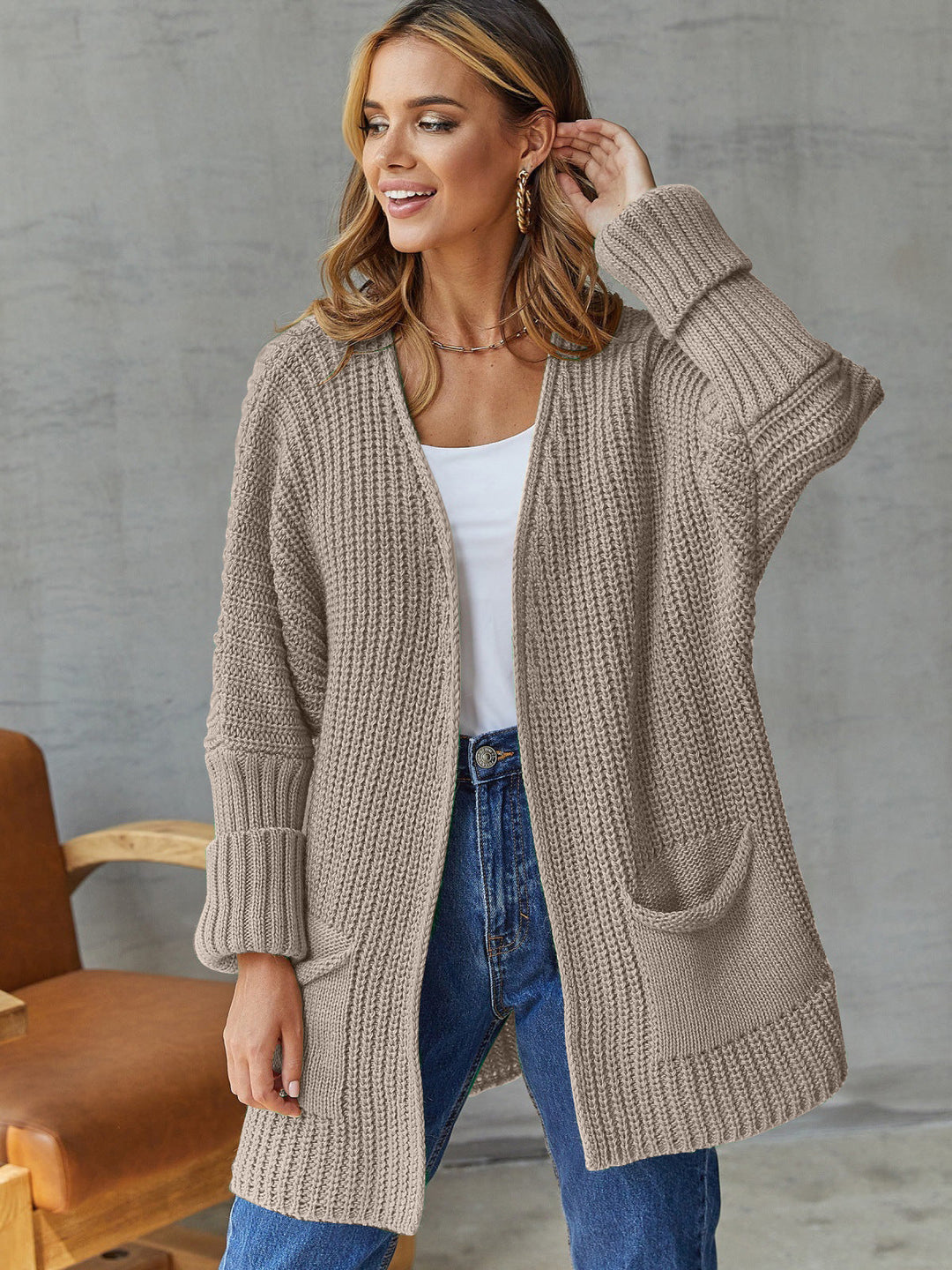 W&W Mode | Übergroßer Strickstrickjacke Für Komfortable Styles