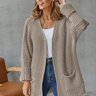 WW | Übergroßer Strickstrickjacke Für Komfortable Styles