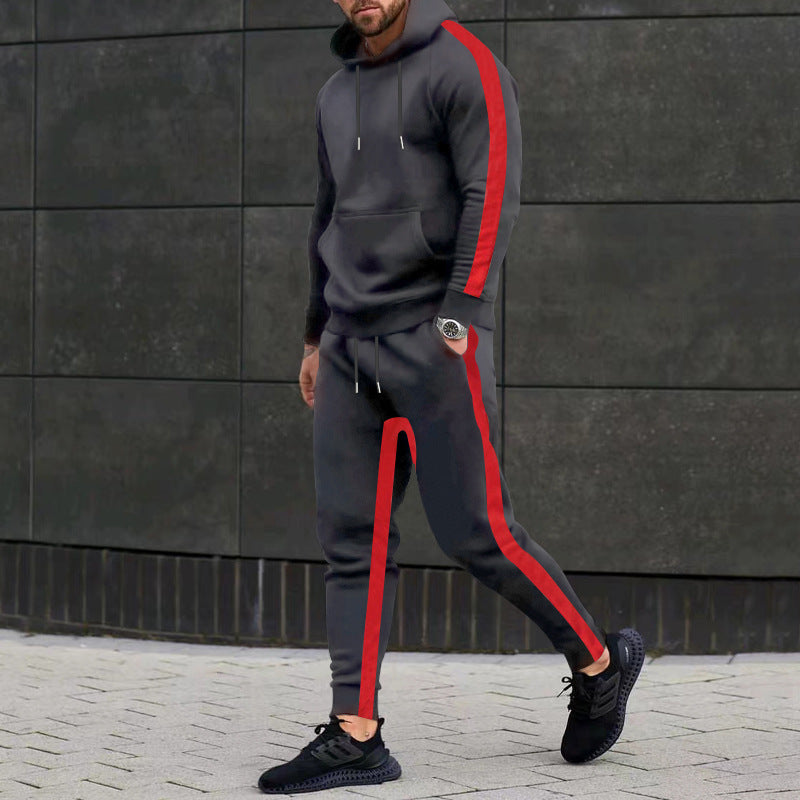 Herren sportlicher Jogginganzug mit kontrastierenden Seitenelementen WW