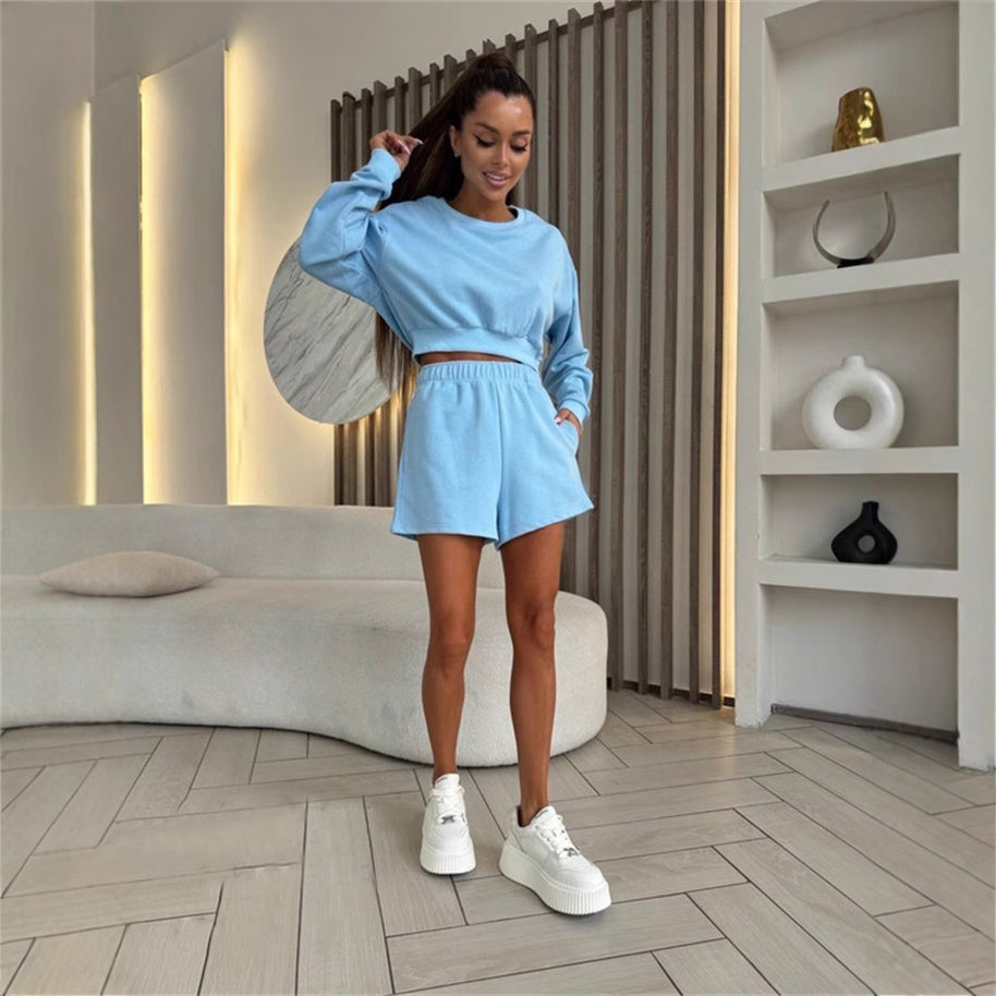 Damen Sportives Set mit gekürzten Ärmel WW