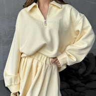 Damen sportlicher Pullover mit Reißverschluss WW