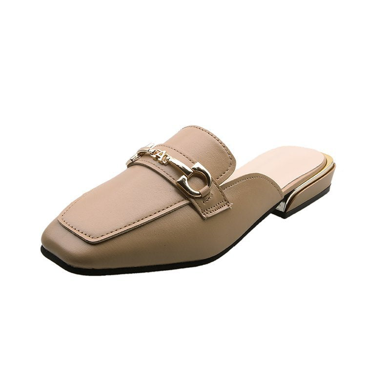 Damen Modische Mules mit elegantem Ledermaterial und schickem Schnallenakzent W&W Mode