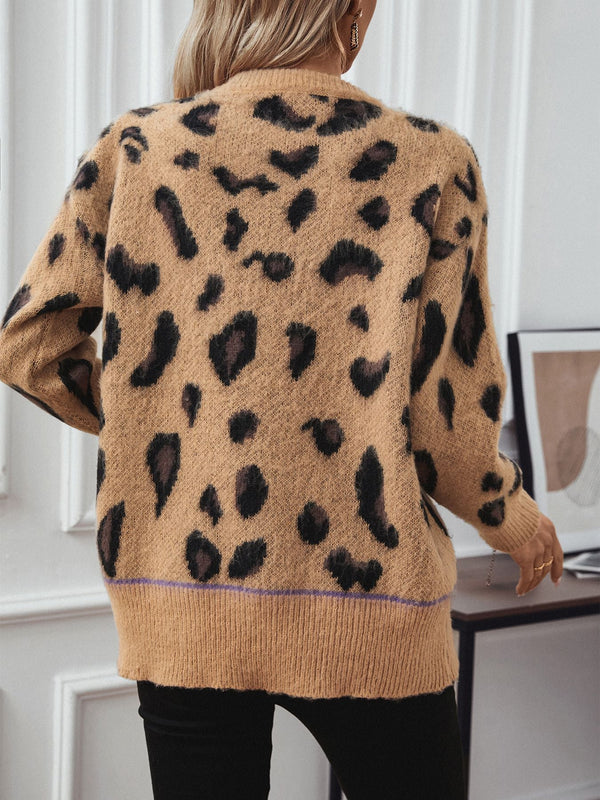 WOLFF Leopard Jacquard-Fleece-Pullover