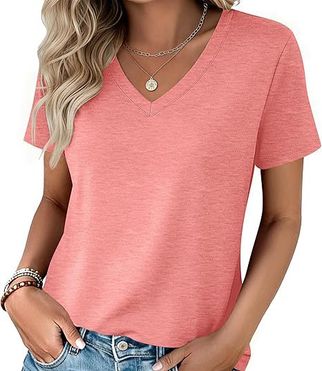 Damen Basic T-Shirt mit rundem Ausschnitt und Kurzarm W&W Mode