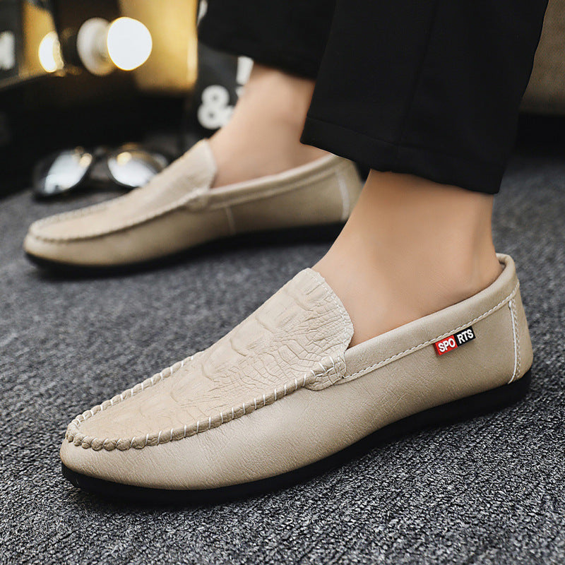 Herren Mokassins aus hochwertigem Leder mit edlem Krokodilmuster WW