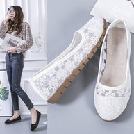 Damen elegante Ballerinas aus filigranem Spitzenmaterial W&W